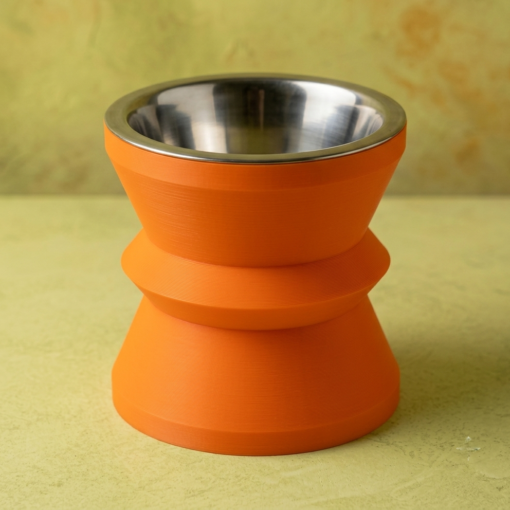 Gamelle surélevée design Zigzag pour chat et chien, insert inox amovible, fabriquée en France – RONRON