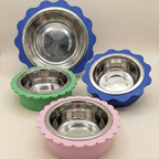 Gamelles design Wavy et Fleur RONRON pour chat et chien, couleurs pop années 70